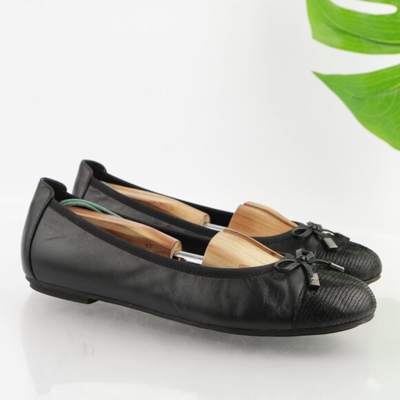 Vionic Womens Minna Ballet Flats Size 8.5 Black Leather Slip On Shoe Cap Toe Bow - Picture 12 of 12